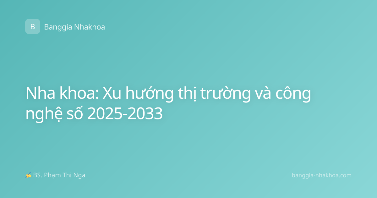 Nha khoa: Xu hướng thị trường và công nghệ số 2025-2033