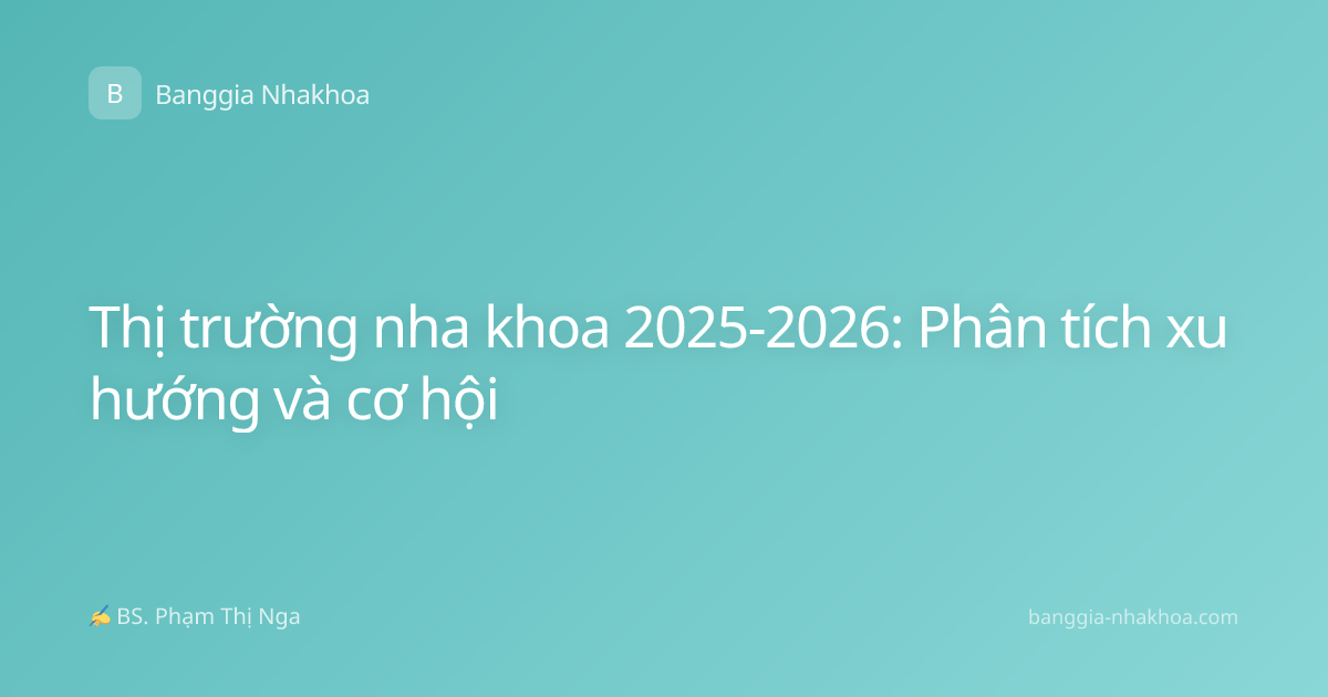 Thị trường nha khoa 2025-2026: Phân tích xu hướng và cơ hội