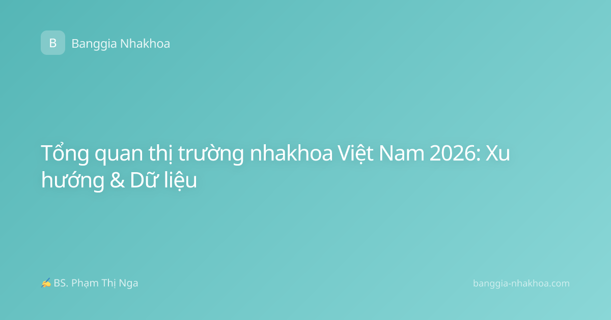 Tổng quan thị trường nhakhoa Việt Nam 2026: Xu hướng & Dữ liệu